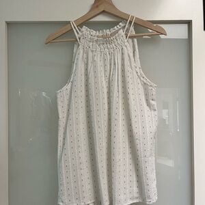 LOFT White Textured Tank Top